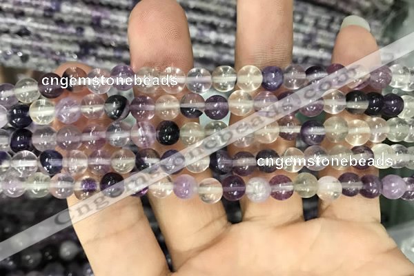 CFL911 15.5 inches 6mm round purple fluorite beads wholesale