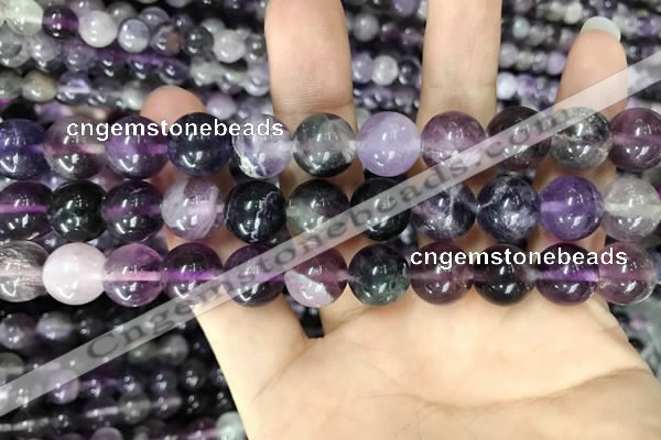 CFL914 15.5 inches 12mm round purple fluorite beads wholesale