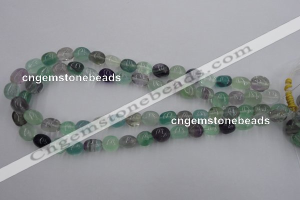 CFL952 15.5 inches 11*12mm nuggets natural fluorite beads wholesale