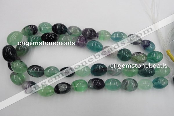 CFL953 15.5 inches 15*20mm nuggets natural fluorite beads wholesale