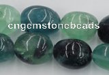 CFL954 15.5 inches 18*22mm nuggets natural fluorite beads wholesale