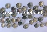 CFL962 Top drilled 9*12mm flat teardrop natural fluorite beads