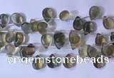 CFL963 Top drilled 10*14mm flat teardrop natural fluorite beads