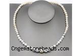 CFN104 potato white freshwater pearl & white howlite necklace, 16 - 24 inches