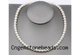 CFN21 7mm - 8mm potato white freshwater pearl necklace, 16 - 54 inches