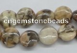 CFS07 15.5 inches 12mm flat round natural feldspar gemstone beads