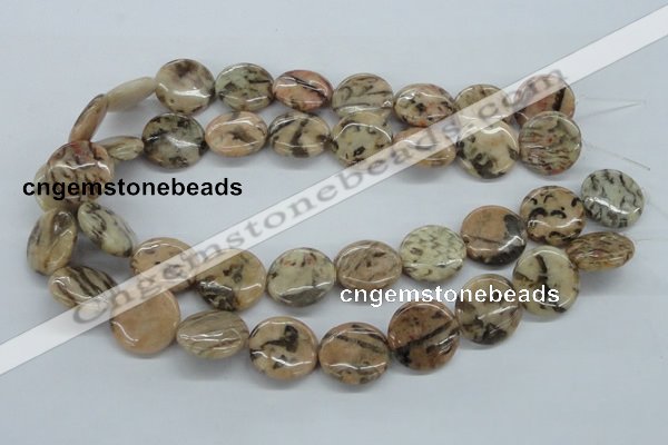 CFS08 15.5 inches 25mm flat round natural feldspar gemstone beads