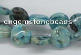 CFS107 15.5 inches 12mm flat round blue feldspar gemstone beads