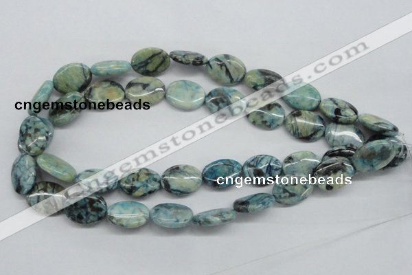 CFS112 15.5 inches 15*20mm oval blue feldspar gemstone beads