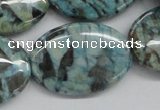 CFS114 15.5 inches 25*35mm oval blue feldspar gemstone beads