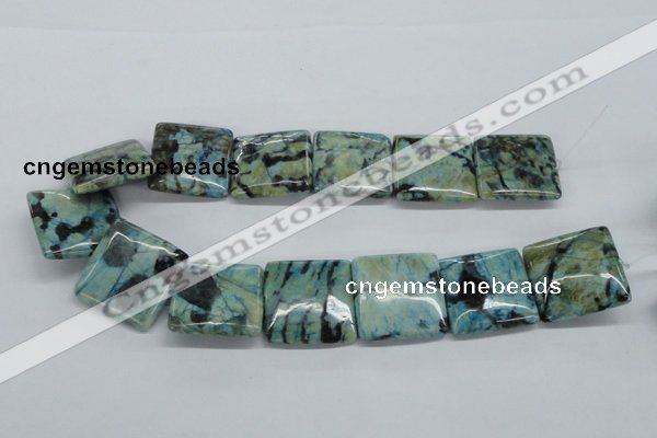 CFS115 15.5 inches 30*30mm square blue feldspar gemstone beads