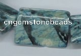 CFS118 15.5 inches 25*35mm rectangle dyed blue feldspar gemstone beads