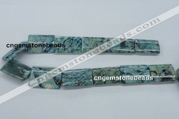 CFS118 15.5 inches 25*35mm rectangle dyed blue feldspar gemstone beads