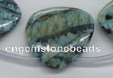 CFS119 30*30mm top-drilled triangle blue feldspar gemstone beads