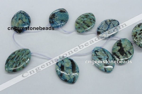 CFS120 35*50mm top-drilled marquise blue feldspar gemstone beads