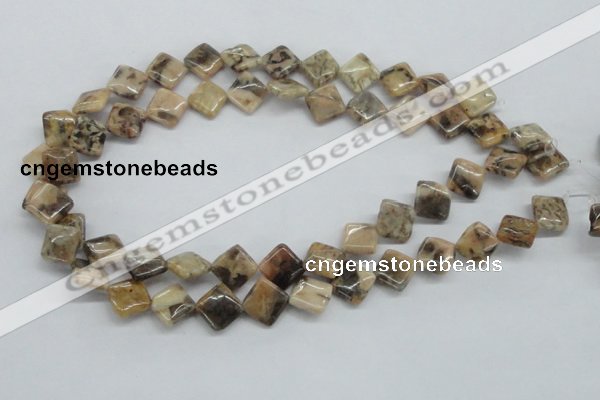 CFS14 15.5 inches 12*12mm diamond natural feldspar gemstone beads