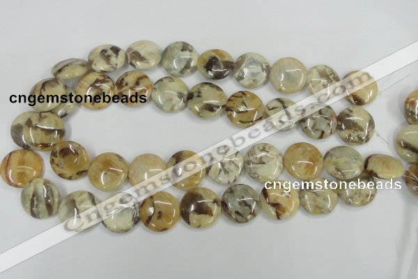 CFS204 15.5 inches 20mm flat round natural feldspar gemstone beads