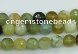 CFW03 15.5 inches 8mm faceted round flower jade beads wholesale