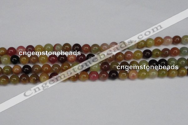 CFW102 15.5 inches 8mm round flower jade gemstone beads