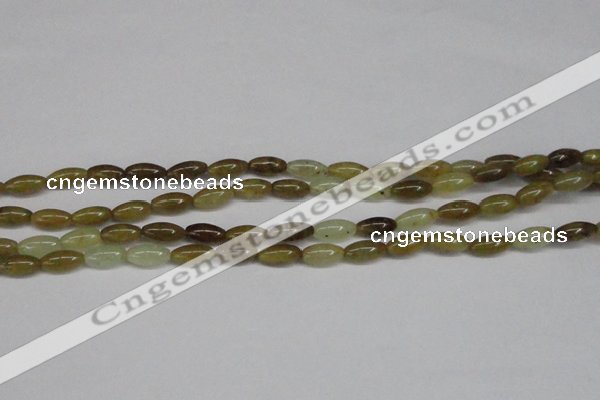 CFW115 15.5 inches 6*13mm rice flower jade gemstone beads