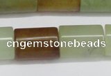 CFW119 15.5 inches 15*20mm tube flower jade gemstone beads