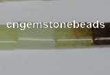 CFW143 15.5 inches 13*18mm flat tube flower jade gemstone beads