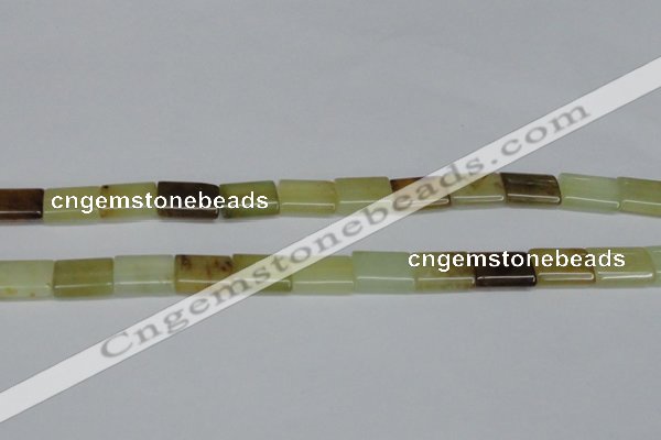 CFW143 15.5 inches 13*18mm flat tube flower jade gemstone beads