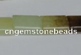 CFW144 15.5 inches 15*20mm flat tube flower jade gemstone beads