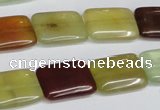 CFW150 15.5 inches 13*18mm rectangle flower jade gemstone beads