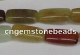 CFW154 15.5 inches 10*20mm rectangle flower jade gemstone beads