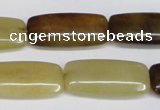 CFW155 15.5 inches 12*25mm rectangle flower jade gemstone beads