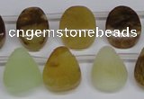 CFW171 Top drilled 13*18mm flat teardrop flower jade gemstone beads