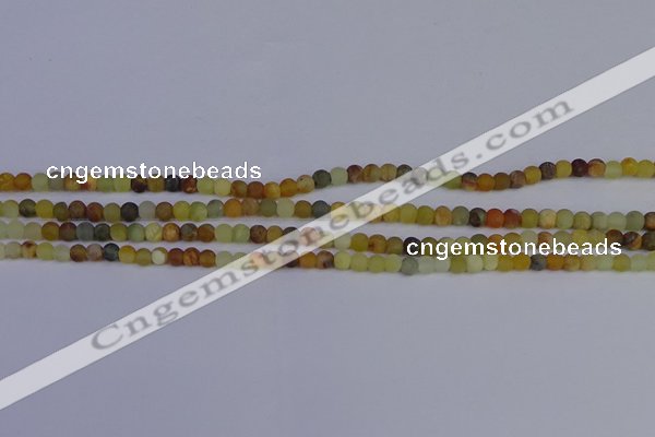 CFW200 15.5 inches 4mm round matte flower jade beads wholesale