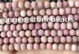 CFW36 15.5 inches 6mm round matte pink wooden jasper beads