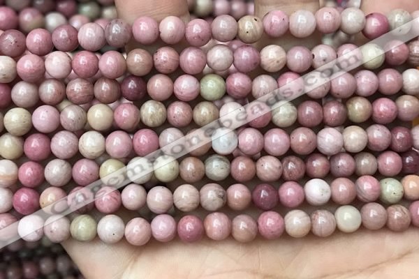 CFW45 15.5 inches 6mm round pink wooden jasper beads wholesale