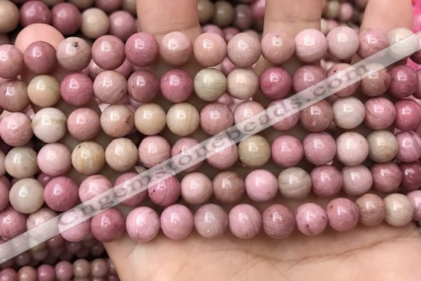 CFW46 15.5 inches 8mm round pink wooden jasper beads wholesale