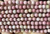 CFW84 15 inches 6mm faceted round pink wooden jasper beads wholesale