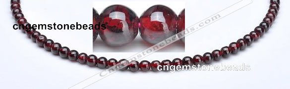 CGA05 15.5 inch 5mm round natural garnet gemstone bead Wholesale