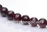 CGA08 multi sizes faceted round natural garnet gemstone beads Wh