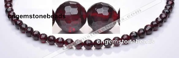 CGA08 multi sizes faceted round natural garnet gemstone beads Wh