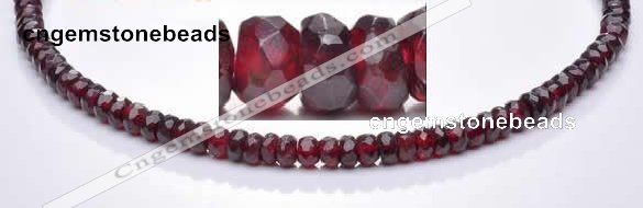 CGA09 4*6mm faceted roundel natural garnet gemstone beads Wholes