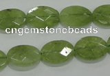 CGA102 15.5 inches 12*16mm faceted oval natural green garnet beads