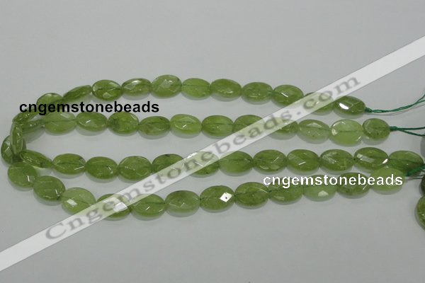 CGA102 15.5 inches 12*16mm faceted oval natural green garnet beads