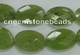 CGA103 15.5 inches 15*20mm faceted oval natural green garnet beads