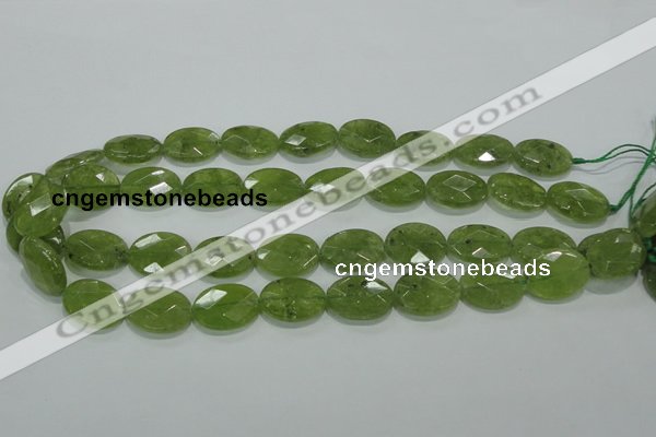 CGA103 15.5 inches 15*20mm faceted oval natural green garnet beads