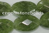 CGA105 15.5 inches 20*30mm faceted oval natural green garnet beads