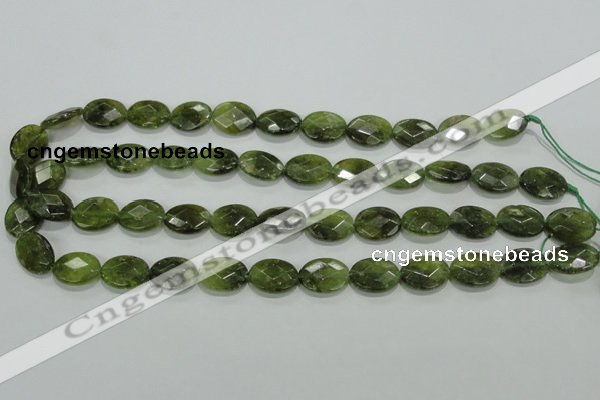 CGA108 15.5 inches 12*16mm faceted oval natural green garnet beads