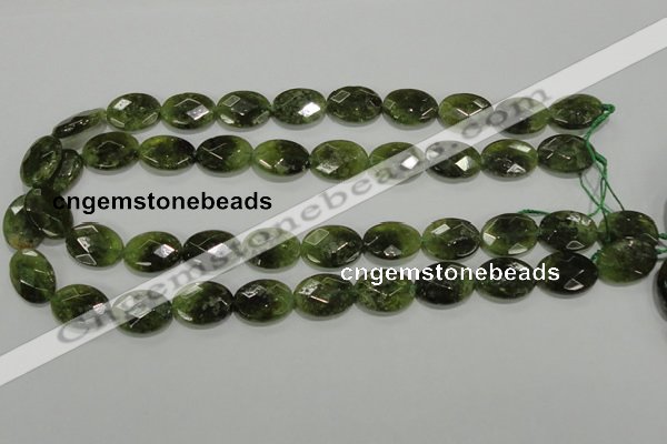 CGA109 15.5 inches 13*18mm faceted oval natural green garnet beads