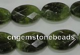 CGA110 15.5 inches 15*20mm faceted oval natural green garnet beads