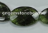 CGA112 15.5 inches 20*30mm faceted oval natural green garnet beads